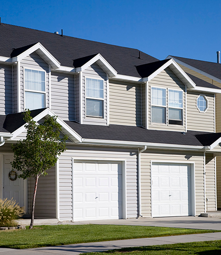 Condo/Apartment with garage door